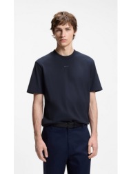 hugo ανδρικό μονόχρωμο βαμβακερό t-shirt relaxed fit με logo print για casual εμφανίσεις