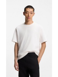 hugo ανδρικό μονόχρωμο βαμβακερό t-shirt relaxed fit με logo print για casual εμφανίσεις