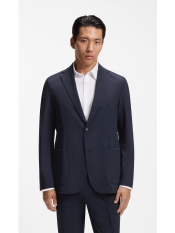 boss ανδρικό μονόχρωμο σακάκι slim fit ελαστικό ύφασμα για