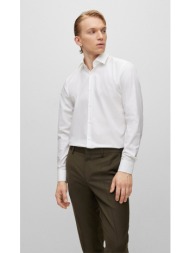 hugo ανδρικό μονόχρωμο πουκάμισο βαμβακερό slim fit easy iron για business & επίσημες εμφανίσεις
