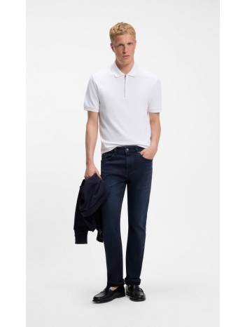 boss ανδρικό σκούρο μπλε denim παντελόνι slim fit stretch