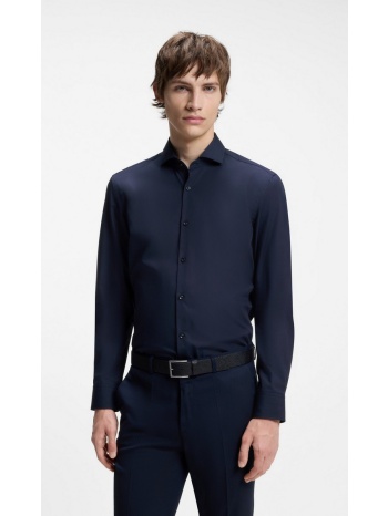 hugo ανδρικό βαμβακερό πουκάμισο slim fit με spread γιακά