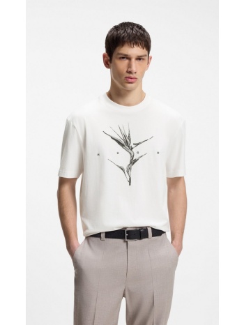 hugo ανδρικό βαμβακερό t-shirt relaxed fit με graphic print