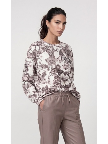 monari γυναικεία μπλούζα εμπριμέ με floral και butterfly