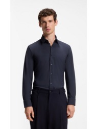 boss ανδρικό μονόχρωμο πουκάμισο slim fit performance stretch jersey για business & formal εμφανίσει