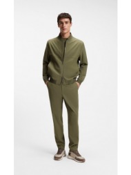 boss ανδρικό παντελόνι tapered fit performance stretch με micro σχέδιο για business & smart casual ε