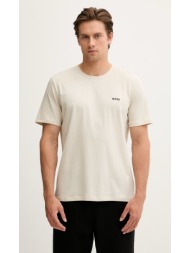 boss ανδρικό μονόχρωμο βαμβακερό t-shirt regular fit με stretch για loungewear & casual εμφανίσεις