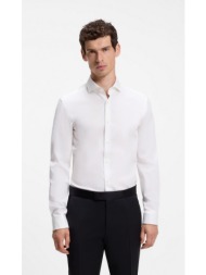 boss ανδρικό ριγέ πουκάμισο slim fit βαμβακερό stretch easy-iron για business & formal εμφανίσεις
