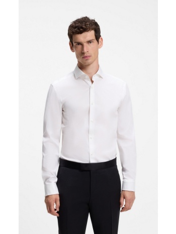 boss ανδρικό ριγέ πουκάμισο slim fit βαμβακερό stretch