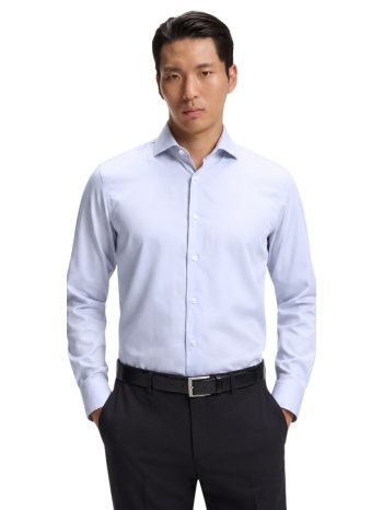 boss ανδρικό μονόχρωμο βαμβακερό πουκάμισο slim fit