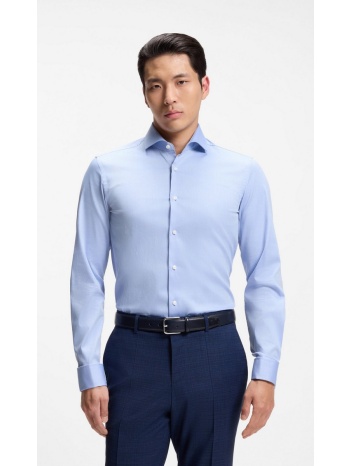 boss ανδρικό ριγέ πουκάμισο slim fit βαμβακερό stretch