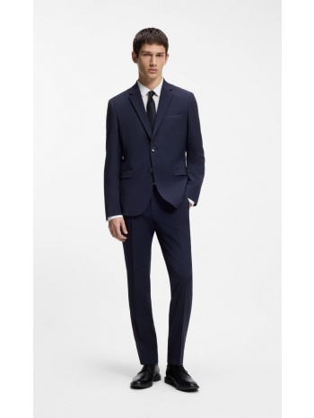 hugo ανδρικό μονόχρωμο κοστούμι μάλλινο extra slim fit για