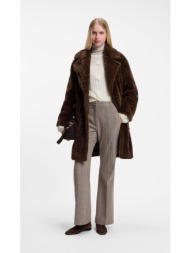 boss γυναικείο παλτό teddy με oversized πέτο relaxed fit για all-day chic εμφανίσεις