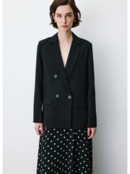 grace & mila γυναικείο μαύρο tailored σταυρωτό σακάκι regular fit για business & formal εμφανίσεις