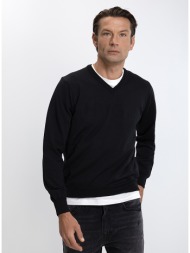 varda ανδρικό πουλόβερ v-neck regular fit merino