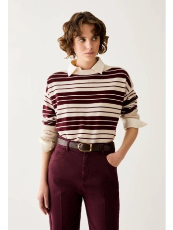 pennyblack γυναικείο ριγέ πλεκτό πουλόβερ wool blend