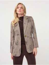 esqualo γυναικείο καρό σακάκι mε paisley σχέδιο για business & smart casual εμφανίσεις