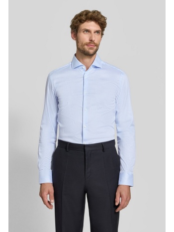 boss ανδρικό γαλάζιο ριγέ πουκάμισο slim fit easy iron για