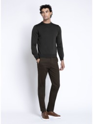 ανδρικό μονόχρωμο παντελόνι regular fit από stretch cotton για smart casual & business εμφανίσεις