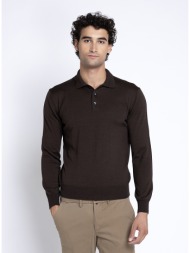 ανδρικό μονόχρωμο πλεκτό polo regular fit για smart casual & business εμφανίσεις