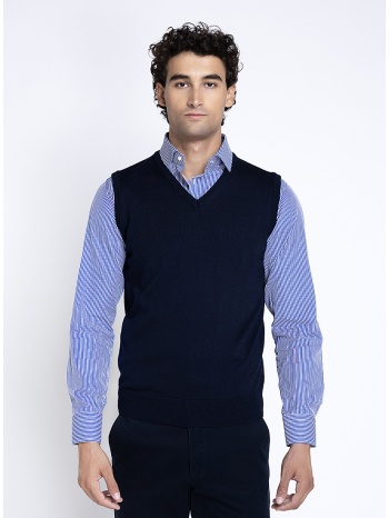 ανδρικό πλεκτό γιλέκο wool blend με v λαιμόκοψη regular fit σε προσφορά