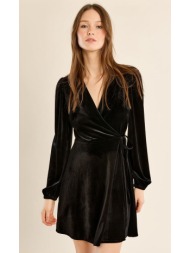 molly bracken γυναικείο μαύρο βελούδινο mini κρουαζέ φόρεμα για βραδινές & formal εμφανίσεις