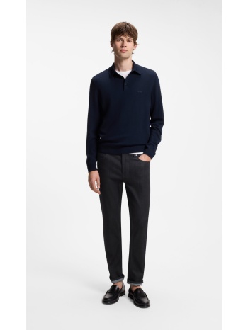boss ανδρικό σκούρο μπλε denim παντελόνι delaware slim fit