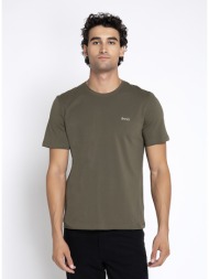 boss ανδρικό μονόχρωμο βαμβακερό t-shirt regular fit με stretch για loungewear & casual εμφανίσεις