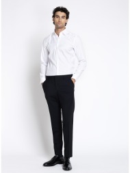 boss ανδρικό μονόχρωμο παντελόνι μάλλινο slim fit για business & επίσημες εμφανίσεις