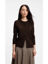 boss γυναικεία καφέ μάλλινη merino πλεκτή ζακέτα για smart casual εμφανίσεις