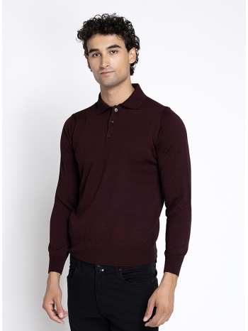 ανδρικό μονόχρωμο πλεκτό polo regular fit για smart casual σε προσφορά