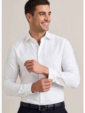 camicissima ανδρικό λευκό βαμβακερό πουκάμισο slim fit για