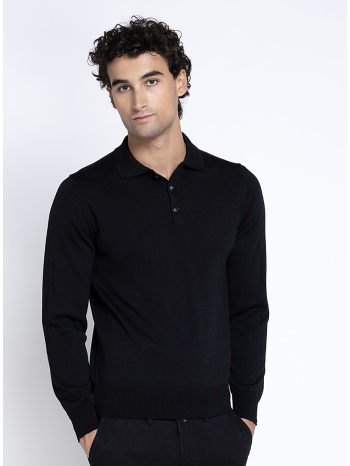 ανδρικό μονόχρωμο πλεκτό polo regular fit για smart casual σε προσφορά