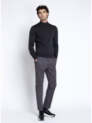 ανδρικό μονόχρωμο παντελόνι regular fit από stretch cotton για smart casual & business εμφανίσεις