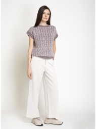 skatie γυναικείο ivory κοτλέ παντελόνι wide leg για smart casual εμφανίσεις