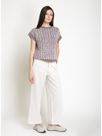 skatie γυναικείο ivory κοτλέ παντελόνι wide leg για smart
