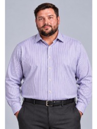 camicissima plus size ανδρικό ριγέ βαμβακερό πουκάμισο regular fit για business & smart casual εμφαν