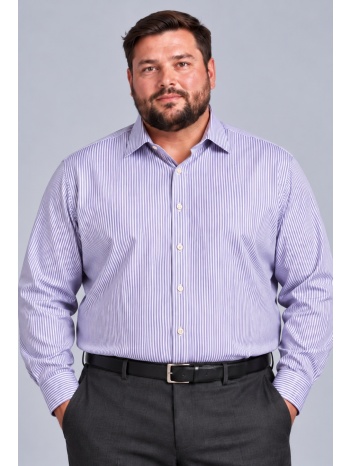 camicissima plus size ανδρικό ριγέ βαμβακερό πουκάμισο