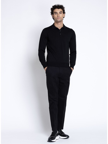 ανδρικό μονόχρωμο παντελόνι regular fit από stretch cotton σε προσφορά