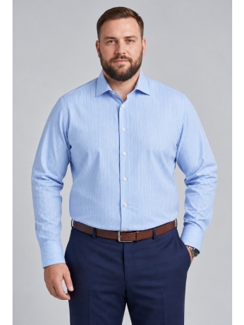 camicissima plus size ανδρικό γαλάζιο ριγέ βαμβακερό