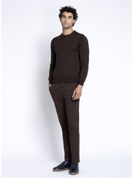 ανδρικό μονόχρωμο παντελόνι regular fit από stretch cotton για smart casual & business εμφανίσεις