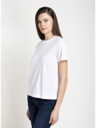 gant γυναικείο μονόχρωμο βαμβακερό t-shirt με κεντημένο λογότυπο regular fit για smart casual εμφανί