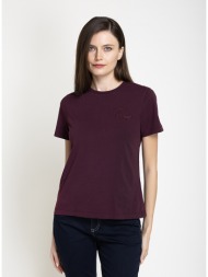 gant γυναικείο μονόχρωμο βαμβακερό t-shirt με κεντημένο λογότυπο regular fit για smart casual εμφανί