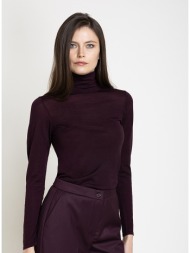 petite mendigote γυναικείο μπορντώ πλεκτό ζιβάγκο slim fit από μαλλί merino με διακοσμητικά κουμπιά 