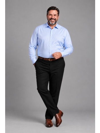 varda plus size ανδρικό παντελόνι μαύρο wool blend με σε προσφορά