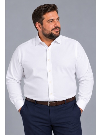 camicissima plus size ανδρικό λευκό βαμβακερό πουκάμισο