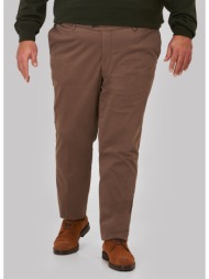 plus size-formal cotton παντελόνι σε καφέ