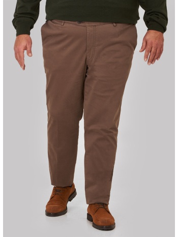 plus size-formal cotton παντελόνι σε καφέ σε προσφορά