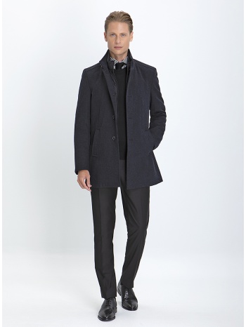 ημίπαλτο μονόπετο modern fit σε μπλε σκούρο