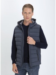 puffer γιλέκο με κουκούλα modern fit